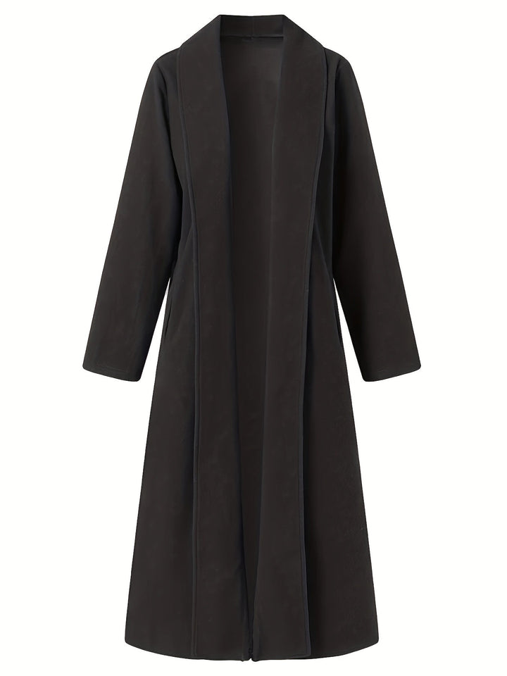Solvind | Damen Langer Mantel Weiter Schnitt - Olive Green - Image 8