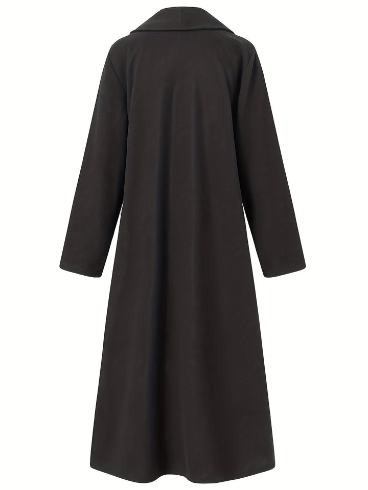 Solvind | Damen Langer Mantel Weiter Schnitt - Olive Green - Image 9
