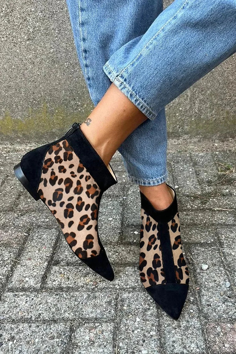 Soraya | Damen Ankle Boot Spitze Leopardenmuster - Leopard - Image 1