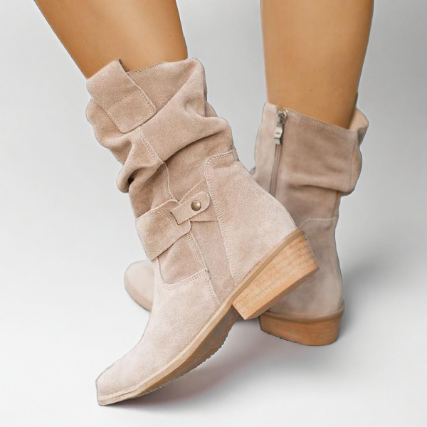 Soraya | Damen Ankle Boots mit Blockabsatz, 70 - Beige - Image 1