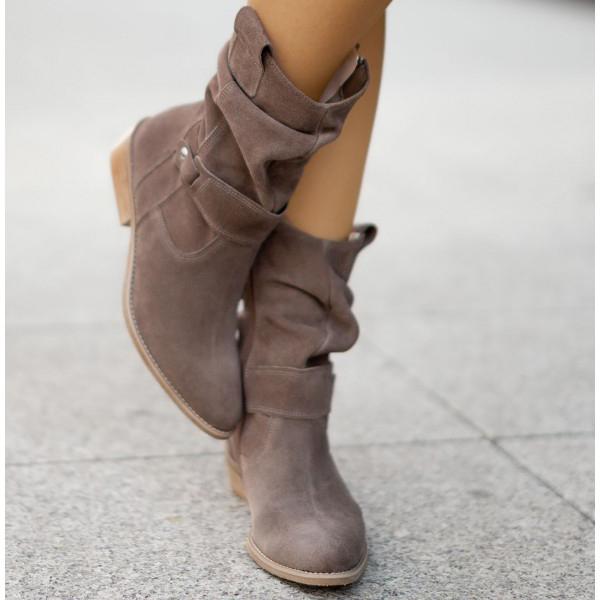 Soraya | Damen Ankle Boots mit Blockabsatz, 70 - Beige - Image 9