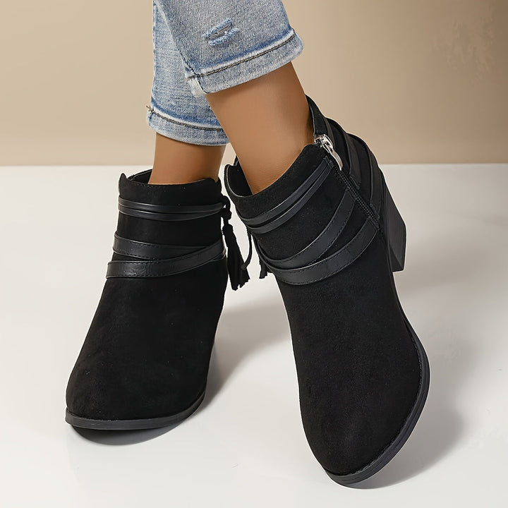 Soraya | Damen Chelsea Ankle Boot mit Blockabsatz - Black - Image 1