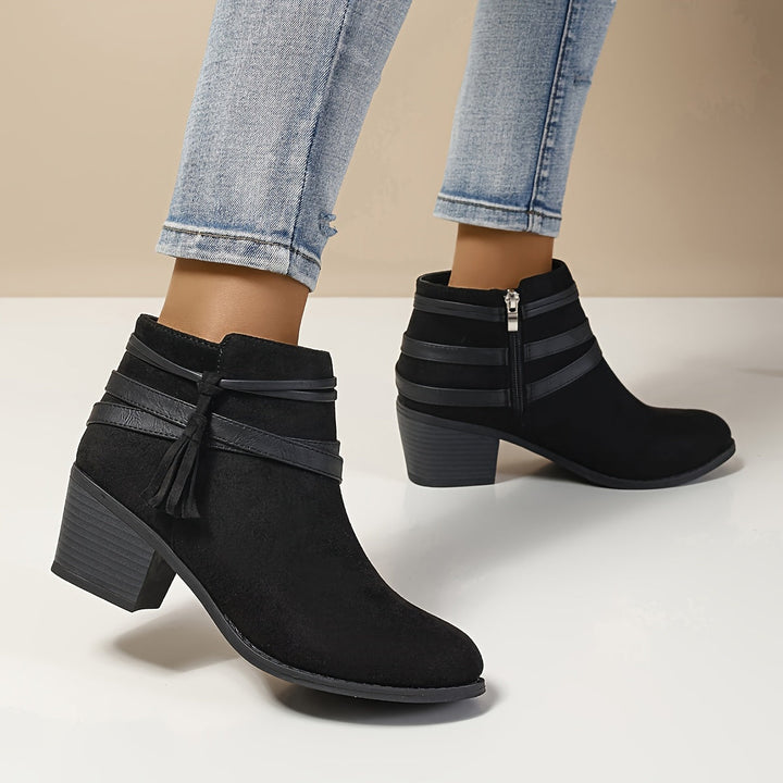 Soraya | Damen Chelsea Ankle Boot mit Blockabsatz - Black - Image 10