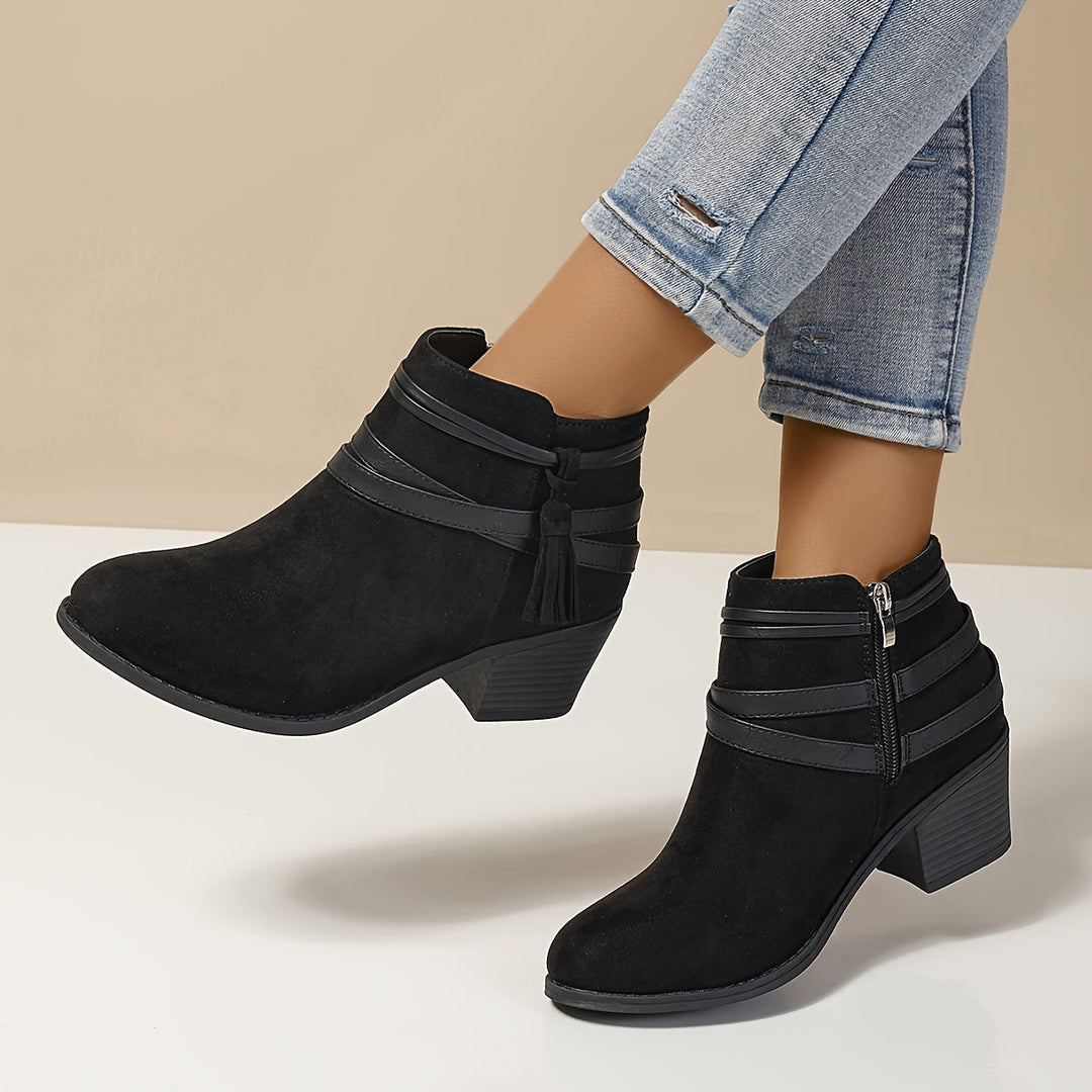 Soraya | Damen Chelsea Ankle Boot mit Blockabsatz - Black - Image 11