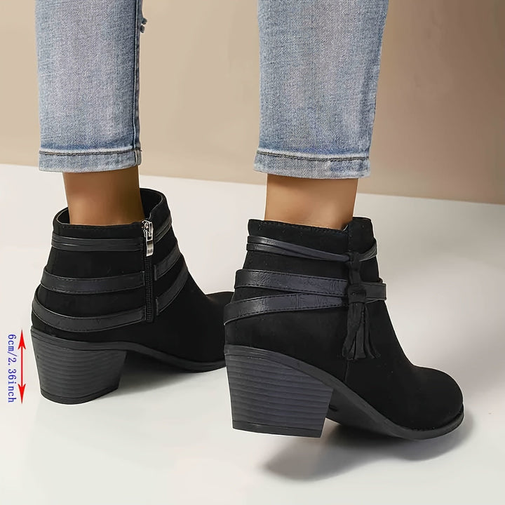 Soraya | Damen Chelsea Ankle Boot mit Blockabsatz - Black - Image 4
