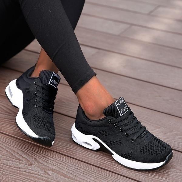 Sheila | Damen Sneaker Mesh Luftpolstersohle Schnürer Sportschuhe