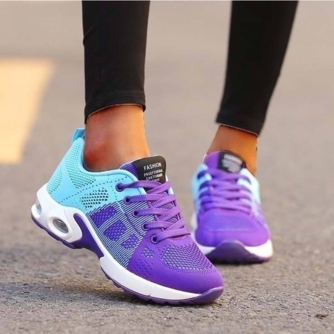 Sheila | Damen Sneaker Mesh Luftpolstersohle Schnürer Sportschuhe