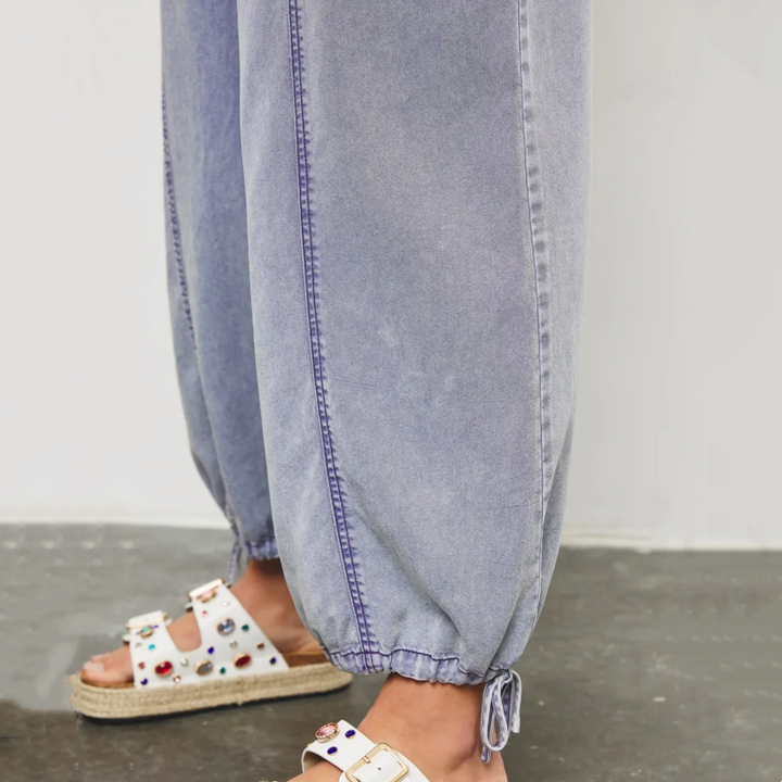Maya | Damen Overall V-Ausschnitt Weites Bein Träger Sommer