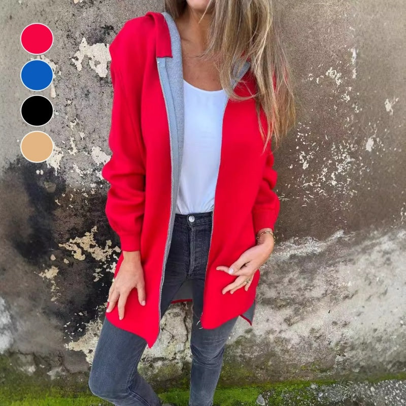 Fiona | Damen Cardigan Offen Langarm Kontrast Frühling