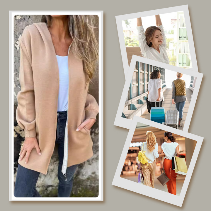 Fiona | Damen Cardigan Offen Langarm Kontrast Frühling