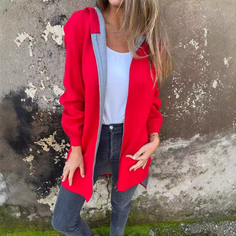 Fiona | Damen Cardigan Offen Langarm Kontrast Frühling