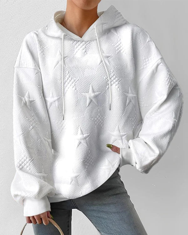 Jamaica | Damen Übergroß Hoodie Kapuzenpullover mit Sternen