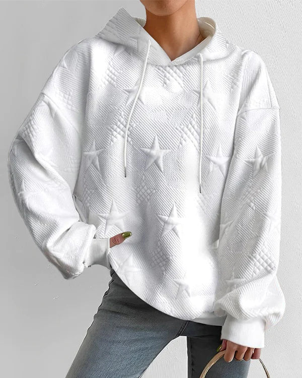 Jamaica | Damen Übergroß Hoodie Kapuzenpullover mit Sternen