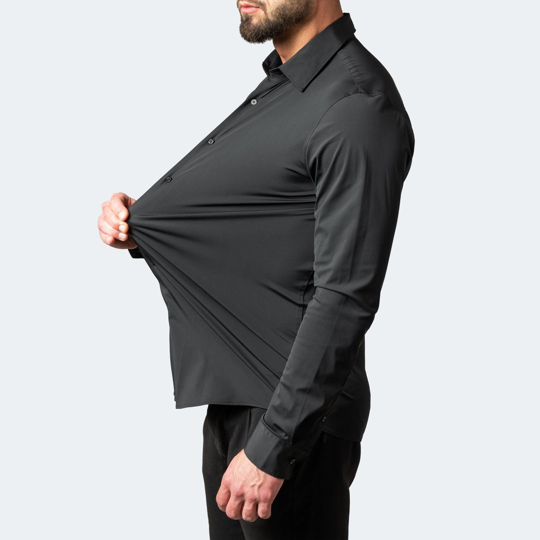 Zoren | Herren Businesshemd Slim Fit Stretch Langarm