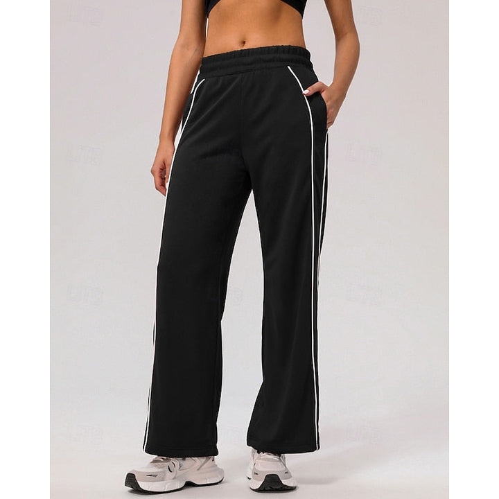 Svanhild | Damen Jogginghose Straight Leg mit Seitenstreifen - Burgundy - Image 10