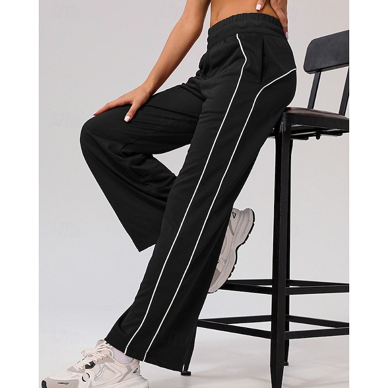 Svanhild | Damen Jogginghose Straight Leg mit Seitenstreifen - Burgundy - Image 11