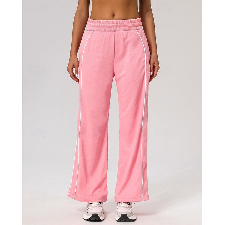 Svanhild | Damen Jogginghose Straight Leg mit Seitenstreifen - Burgundy - Image 13