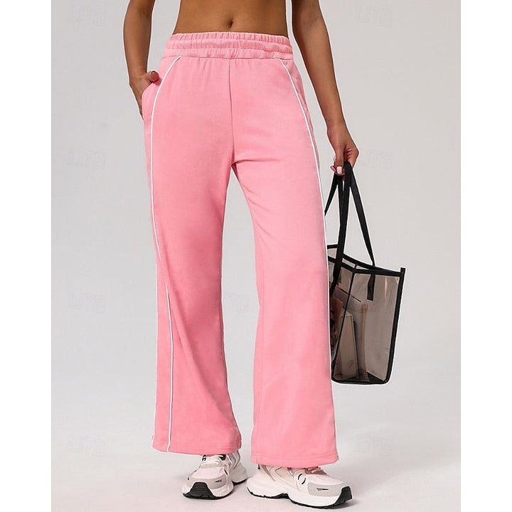 Svanhild | Damen Jogginghose Straight Leg mit Seitenstreifen - Burgundy - Image 14