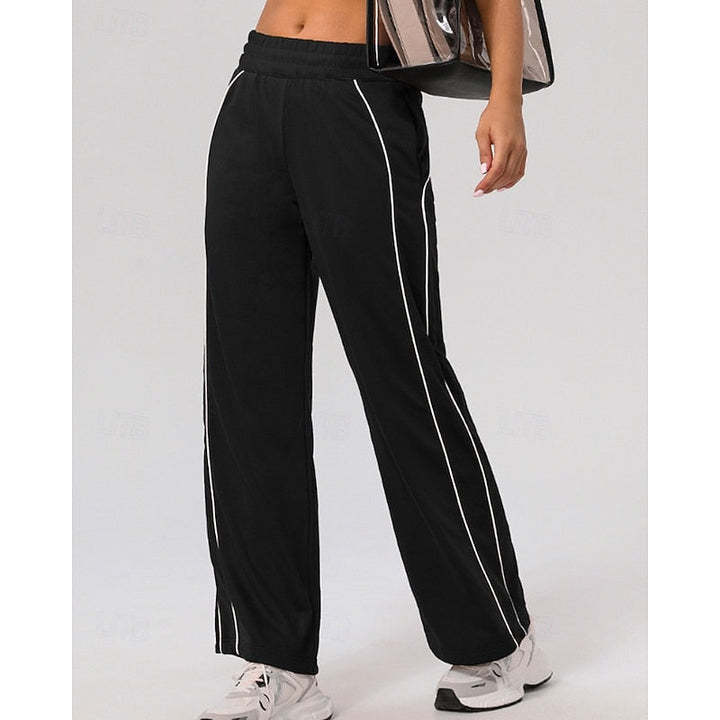 Svanhild | Damen Jogginghose Straight Leg mit Seitenstreifen - Burgundy - Image 9