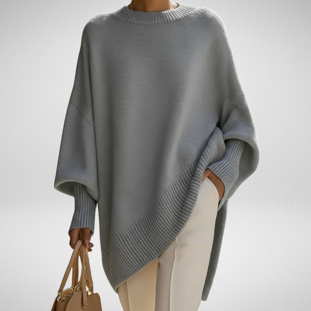 Svanhilde | Damen Oversized Strickpullover - Grey - Image 1