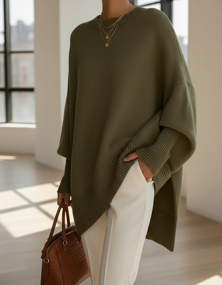 Svanhilde | Damen Oversized Strickpullover - Grey - Image 10