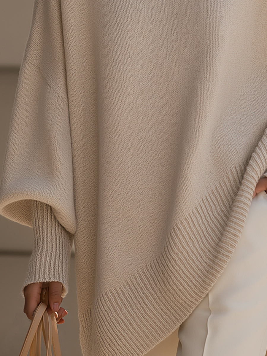 Svanhilde | Damen Oversized Strickpullover - Grey - Image 4