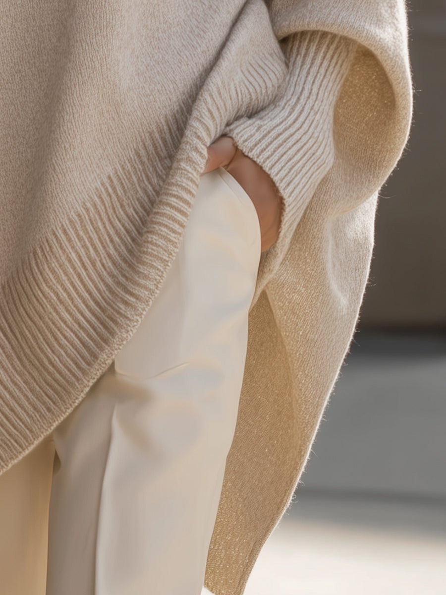 Svanhilde | Damen Oversized Strickpullover - Grey - Image 5
