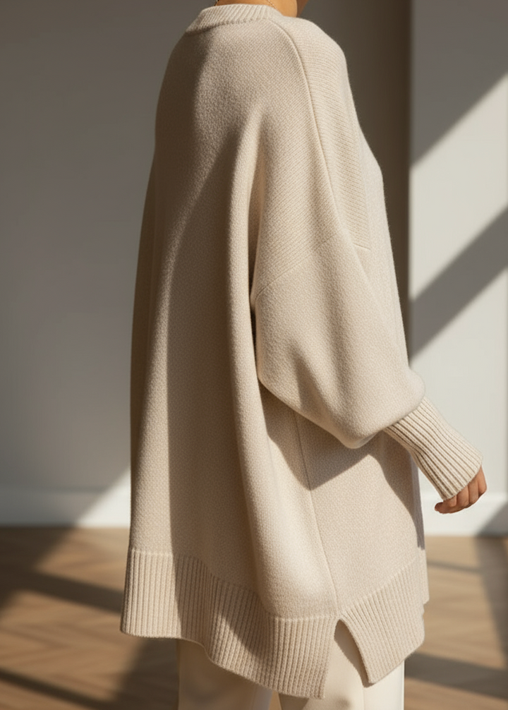 Svanhilde | Damen Oversized Strickpullover - Grey - Image 7