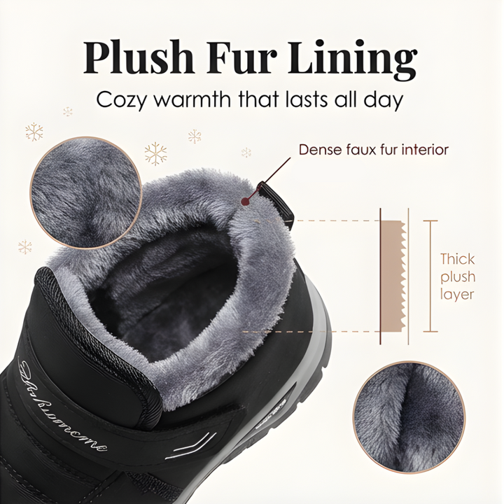 Svanhora | Damen Gefütterte Winterstiefel Knöchelhoch - Black - Image 5