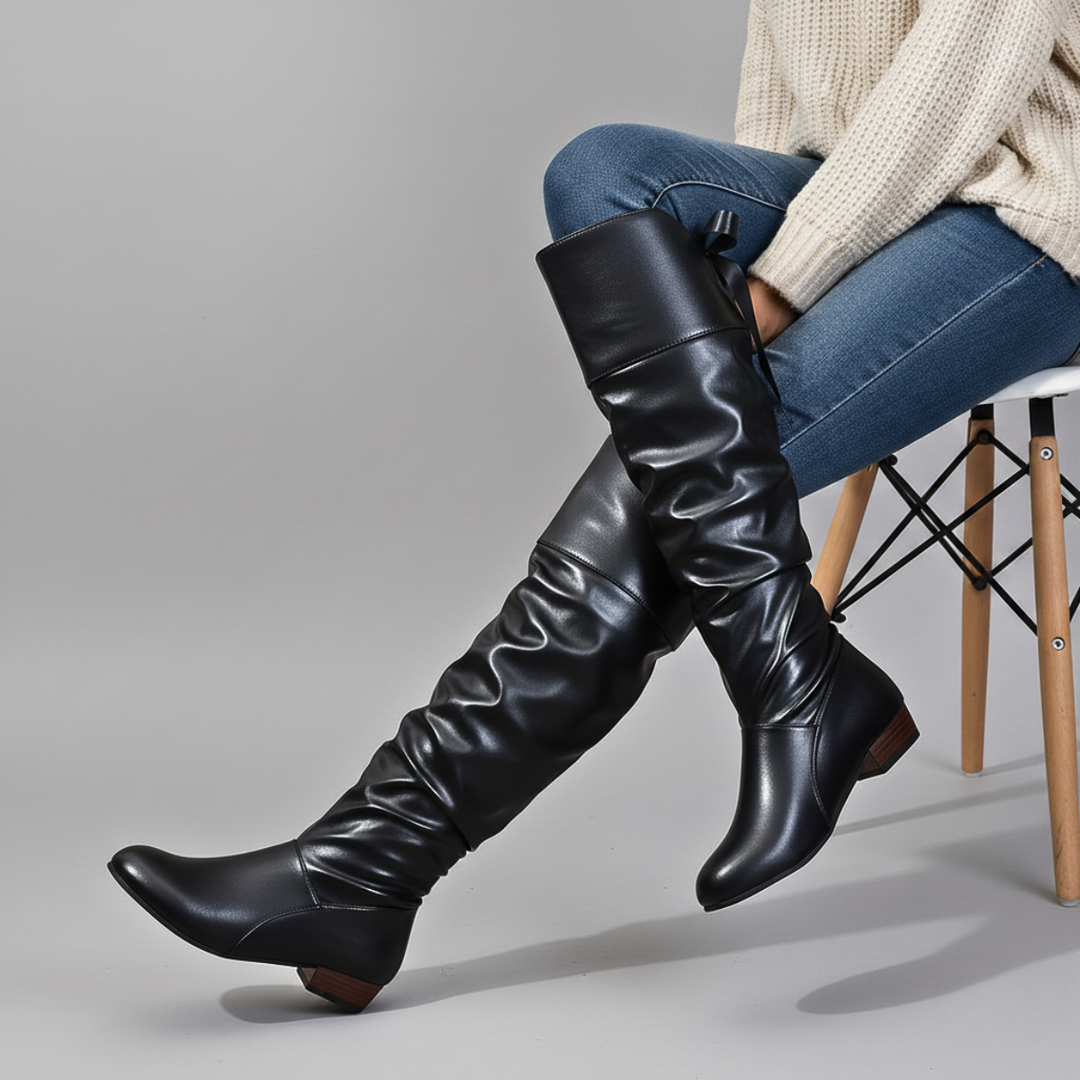 Svanhora | Damen Overknee Stiefel Kniehoch - Black - Image 1
