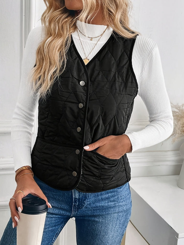 Svanhora | Damen Wattierte Steppweste Wendejacke - Black - Image 6