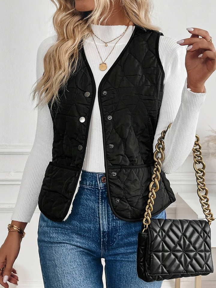 Svanhora | Damen Wattierte Steppweste Wendejacke - Black - Image 7
