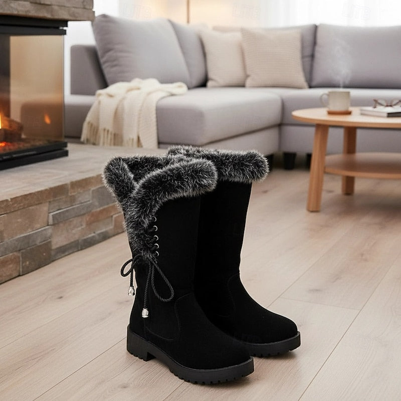 Sveldra | Damen Wasserdichte Winterstiefel Kniehoch - Camel - Image 7