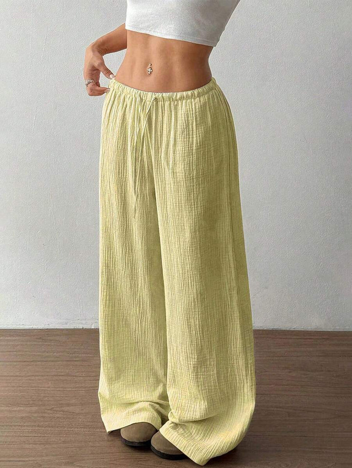 Svenja | Damen Weite Hose Elastischer Bund Kordelzug - Light Pink - Image 10