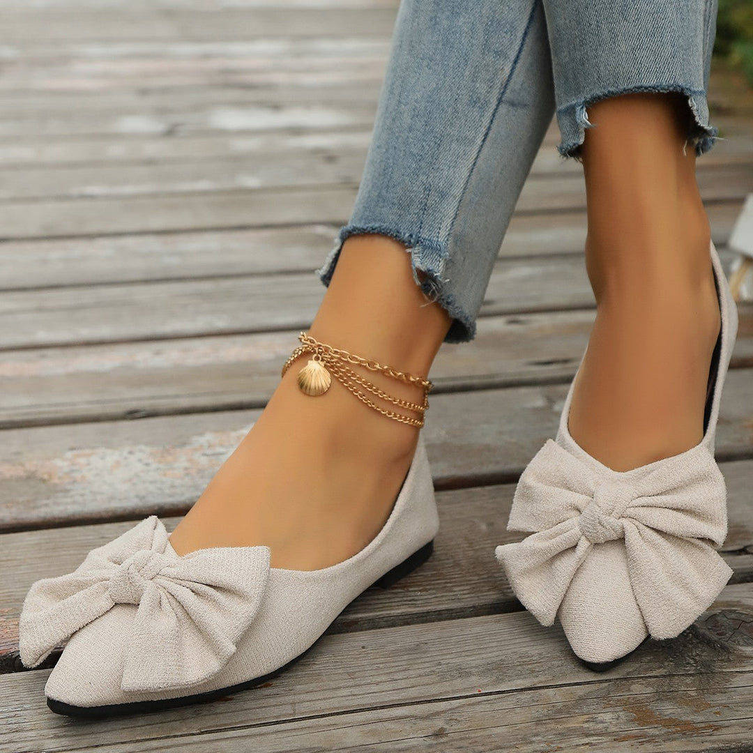 Sylvara | Damen Spitze Ballerinas mit Schleife - Orange - Image 3