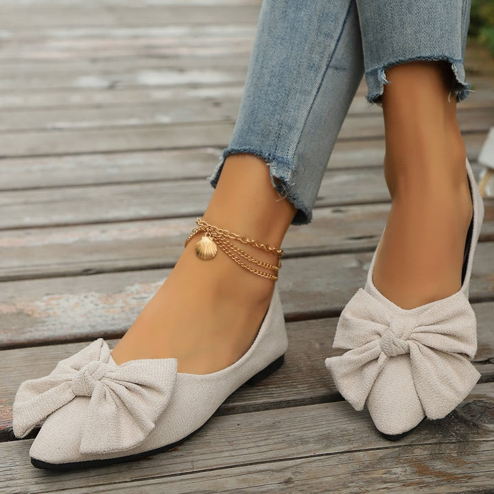 Sylvara | Damen Spitze Ballerinas mit Schleife - Orange - Image 3