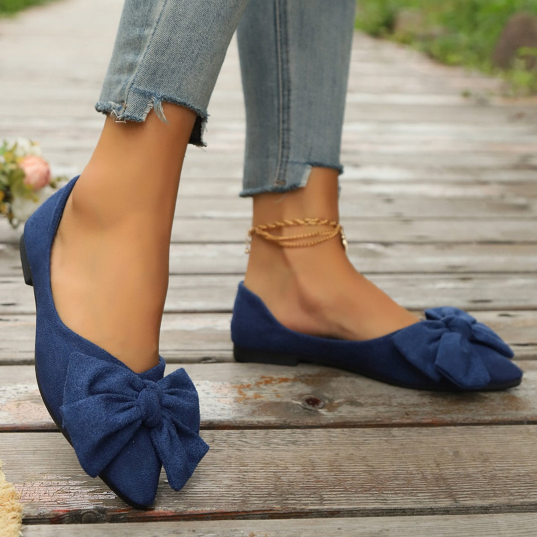 Sylvara | Damen Spitze Ballerinas mit Schleife - Orange - Image 6