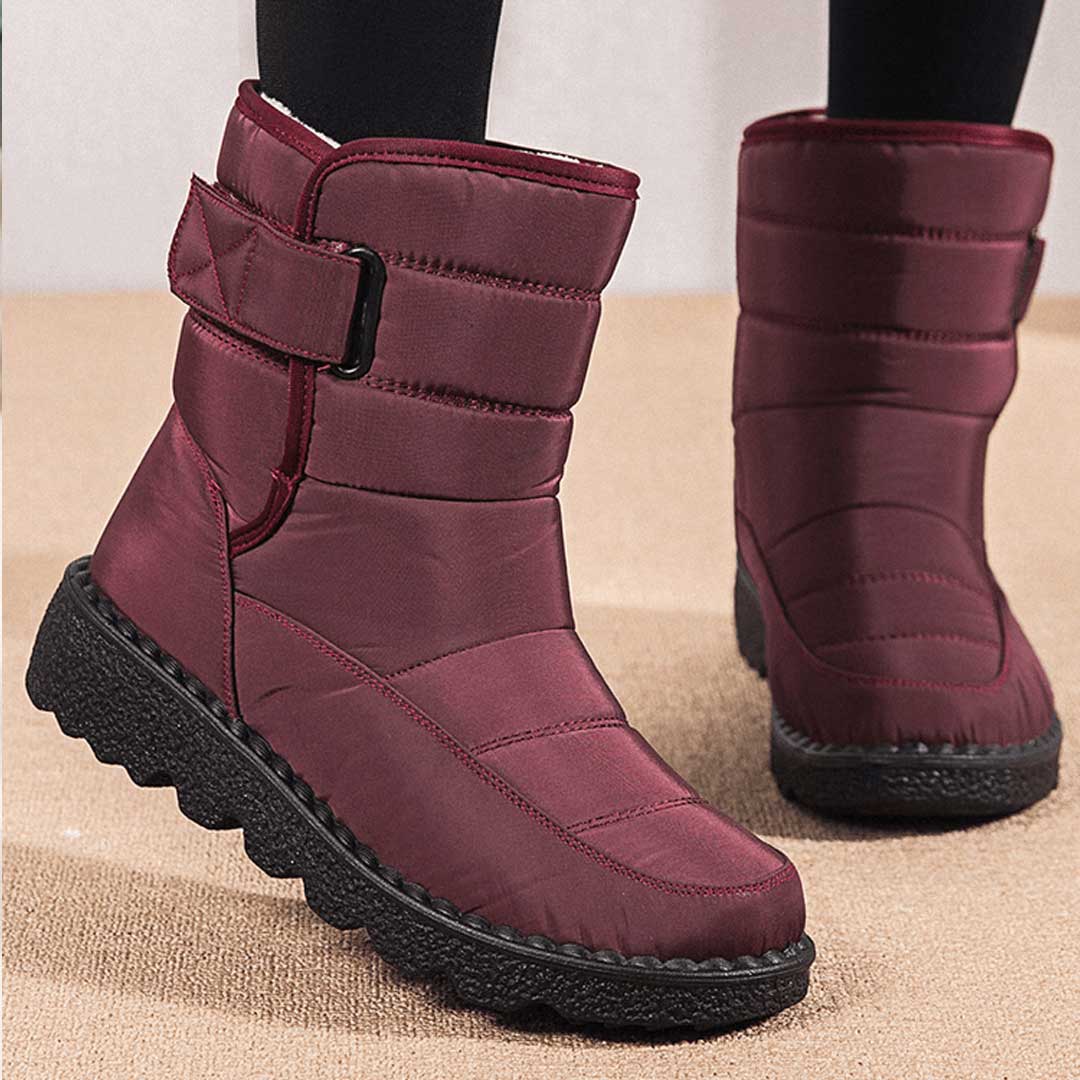 Sylveke | Damen Wasserdichte Winterstiefel Gefüttert - Burgundy - Image 1