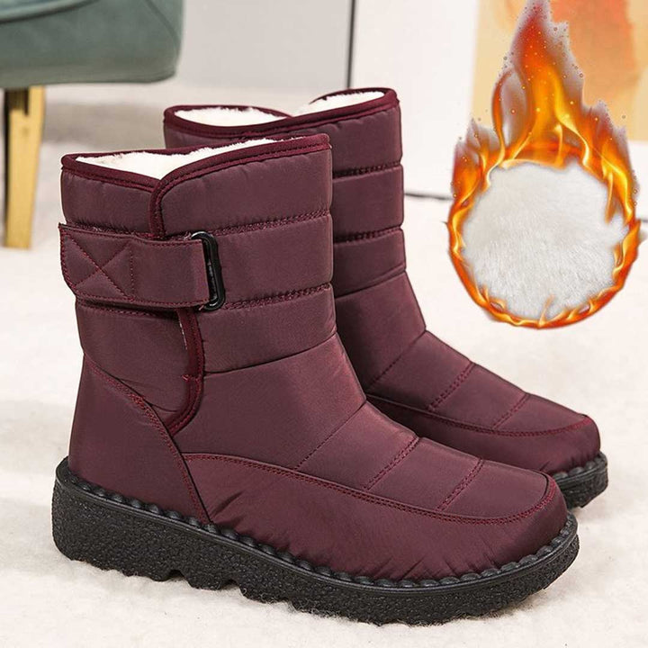 Sylveke | Damen Wasserdichte Winterstiefel Gefüttert - Burgundy - Image 3