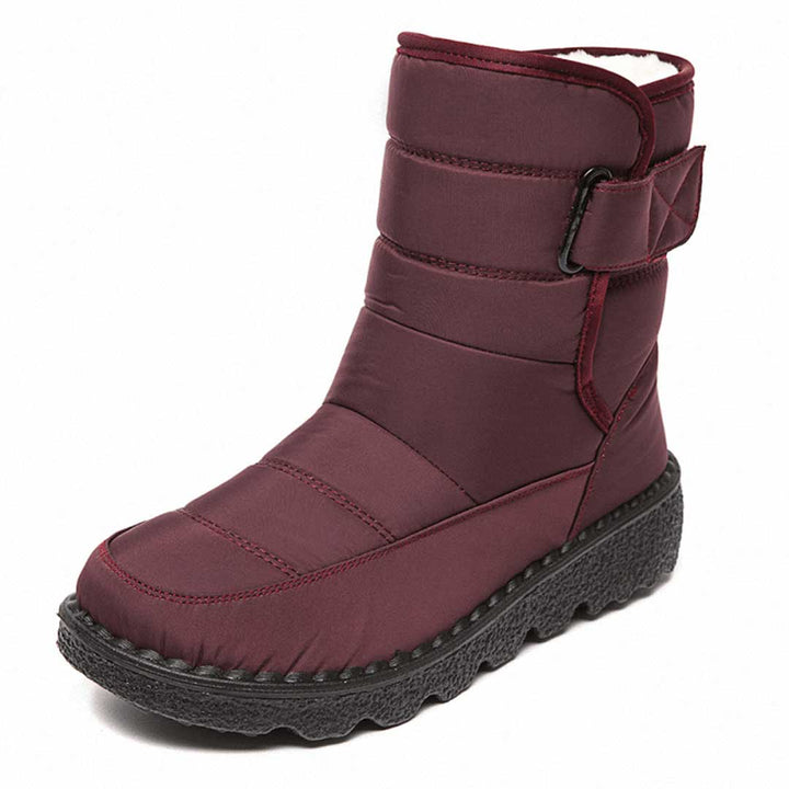 Sylveke | Damen Wasserdichte Winterstiefel Gefüttert - Burgundy - Image 4
