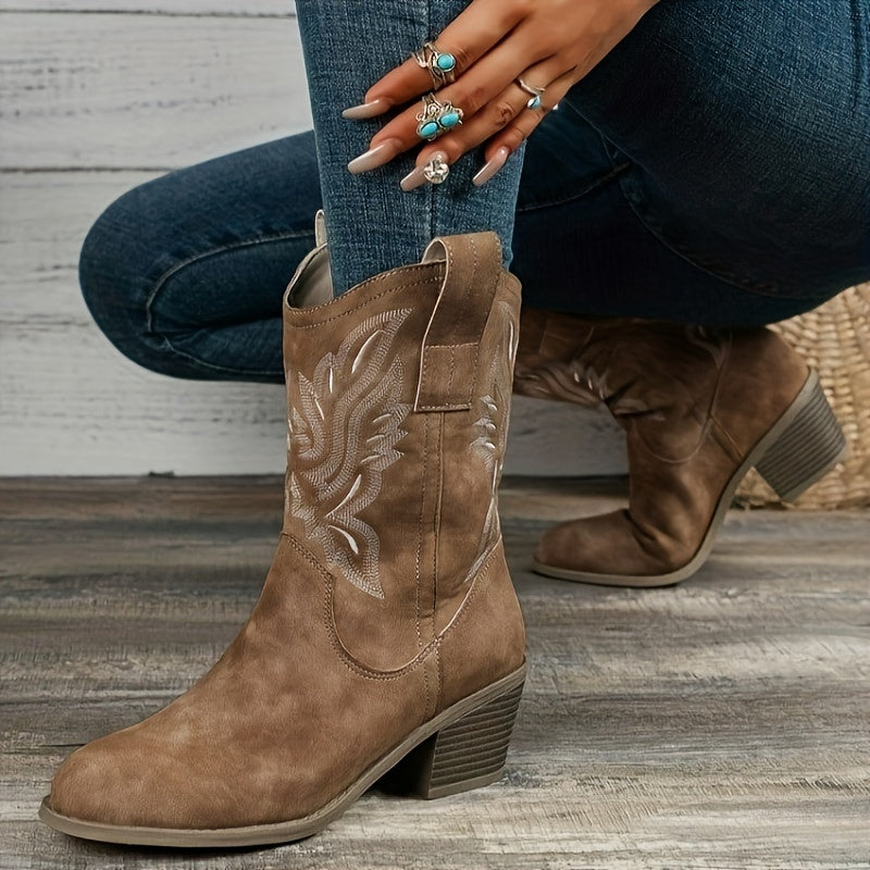 Tamsin | Damen Western Cowboystiefel Weite Wade - Camel - Image 10