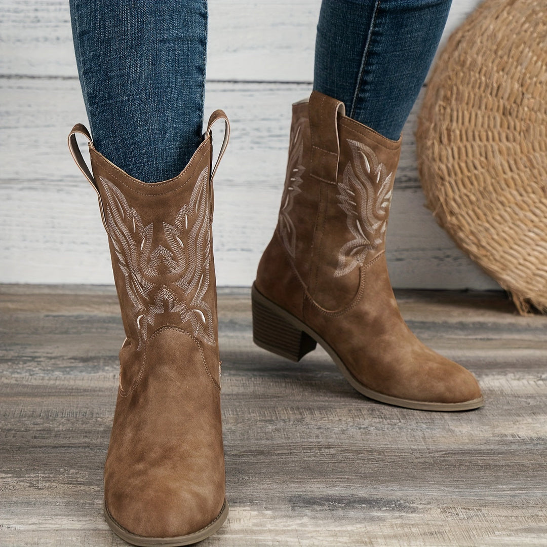 Tamsin | Damen Western Cowboystiefel Weite Wade - Camel - Image 13