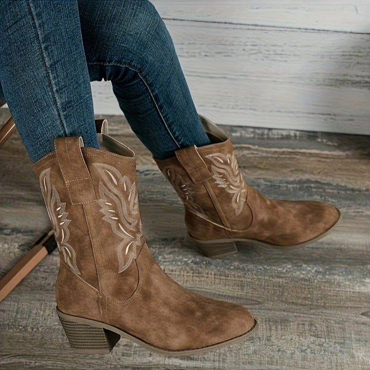 Tamsin | Damen Western Cowboystiefel Weite Wade - Camel - Image 3