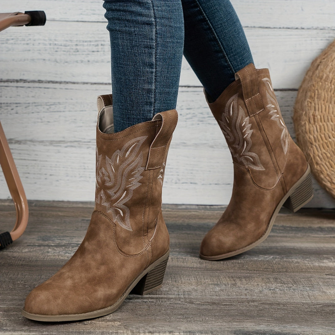 Tamsin | Damen Western Cowboystiefel Weite Wade - Camel - Image 5