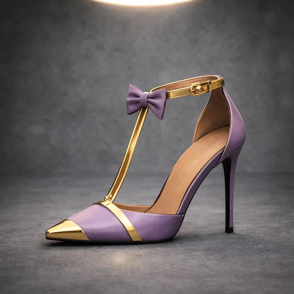 Thalassa | Damen High Heels Stilettos mit Riemchen - Purple - Image 9