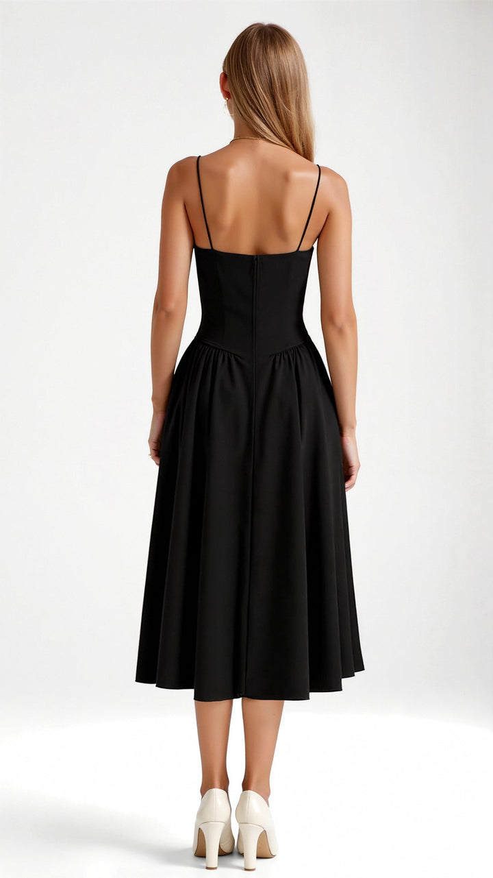 Thea | Damen Florales Midikleid Herzausschnitt Spaghettiträger - Floral - Image 5