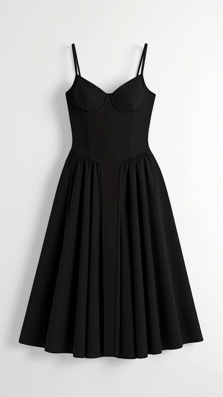 Thea | Damen Florales Midikleid Herzausschnitt Spaghettiträger - Floral - Image 6