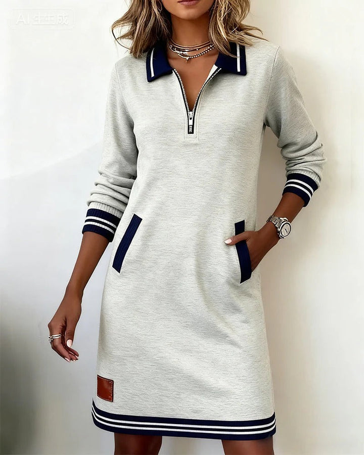 Thessalonica | Damen Kleid mit Reißverschluss und Taschen