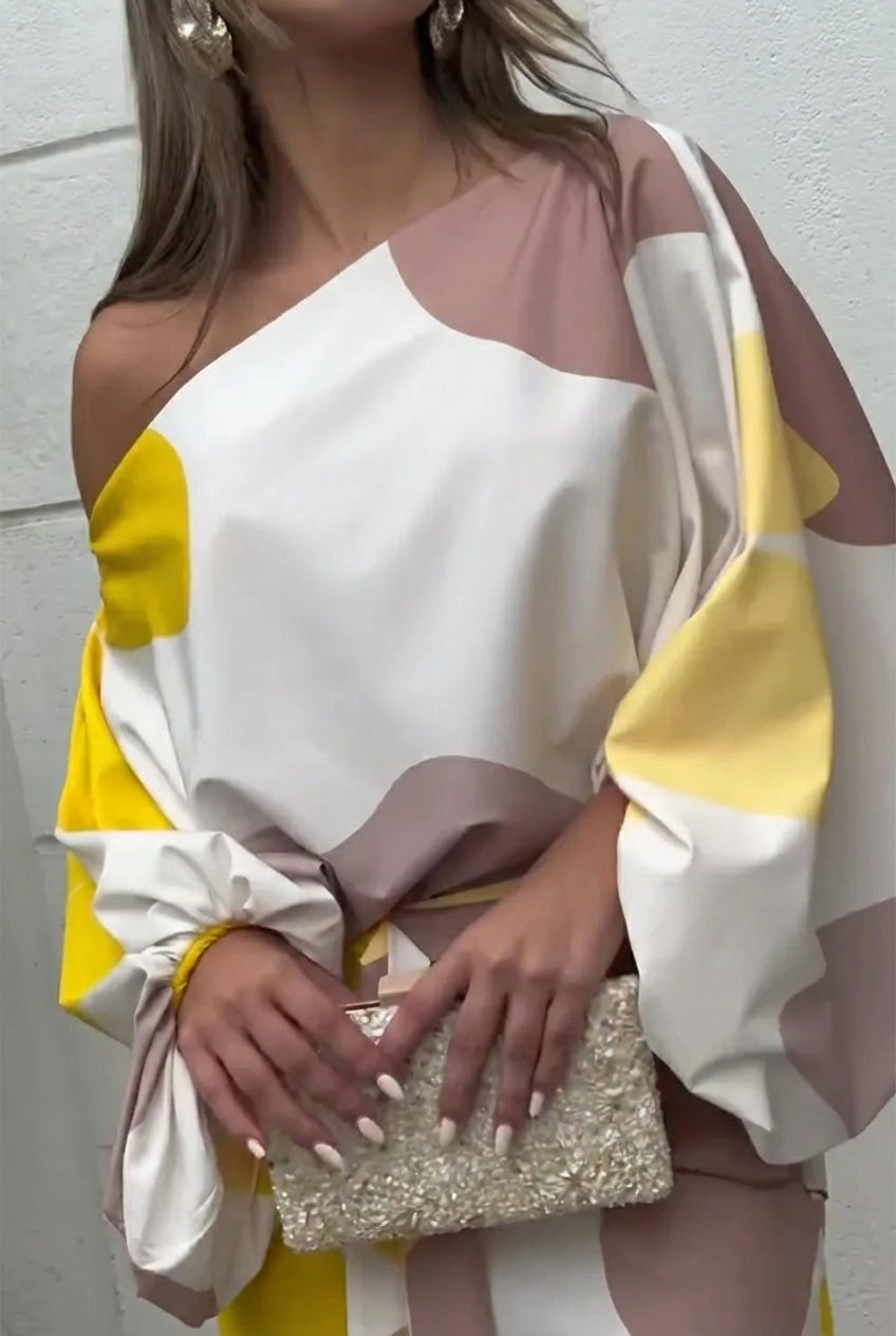 Thisbe | Damen Fransen One-Shoulder Midi Set - Image 4