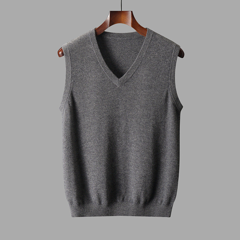 Thorben | Herren V-Ausschnitt Pullunder - Beige - Image 4